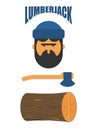 Lumberjack icon set. Woodcutter sign. lumberman symbol. feller w