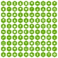 100 lumberjack icons hexagon green