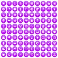 100 lumberjack icons set purple