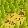 Lumberjack Isometric Illustration