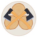 Lumberjack logo with axes