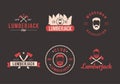 Lumberjack logo set color