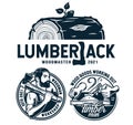 Lumberjack logos for timber wood carving studio
