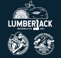 Lumberjack logos for timber wood carving studio