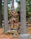 Lumberjack Man Carved From Tree Royalty Free Stock Photo