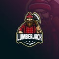 Lumberjack mascot logo design vector with modern illustration concept style for badge, emblem and t shirt printing. lumberjack