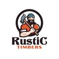 Lumberjack Mascot Vector Logo Template