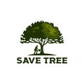 lumberjack Oak Tree logo vintage Royalty Free Stock Photo