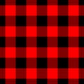 Lumberjack plaid pattern in red and black. Seamless vector pattern. Simple vintage textile design