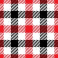 Lumberjack plaid pattern in red and black. Seamless vector pattern. Simple vintage textile design Royalty Free Stock Photo