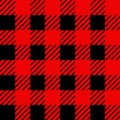 Lumberjack plaid pattern in red and black. Seamless vector pattern. Simple vintage textile design. Royalty Free Stock Photo