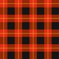 Lumberjack plaid pattern. Red tartan seamless vector background. Alternating overlapping black and colored cells.