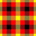 Lumberjack plaid pattern in red, yellow and black. Seamless vector pattern. Simple vintage textile design in colors of Royalty Free Stock Photo