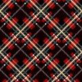 Lumberjack plaid pattern. Seamless vector background. Alternating overlapping black and colored cells. Template for clothing