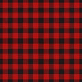 Lumberjack plaid seamless pattern flannel, Alternating dark red and black squares checkered background. Scottish cage