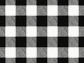 Lumberjack plaid traditional seamless vector pattern. Uneven lines imitate the natural texture of the thread. Black and white