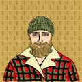 Lumberjack portrait vector.