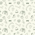Lumberjack seamless doodle background Royalty Free Stock Photo