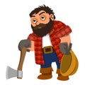 Lumberjack tired icon, cartoon style