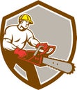 Lumberjack Tree Surgeon Arborist Chainsaw Shield Royalty Free Stock Photo