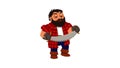 Lumberjack two hand saw icon animation