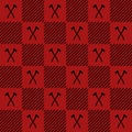 Lumberjack vector plaid pattern with axes Royalty Free Stock Photo