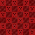 Lumberjack vector plaid pattern with axes