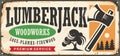 Lumberjack vintage sign vector design