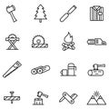 Lumberjack & woodcutter icon set.