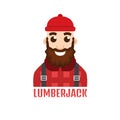 Lumberjack or Woodcutter logo. Vector illustration