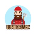 Lumberjack or Woodcutter logo. Vector illustration