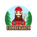Lumberjack or Woodcutter logo. Vector illustration
