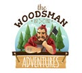Lumberjack Woodsman Adventures  Logo Icon Royalty Free Stock Photo