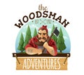 Lumberjack Woodsman Adventures Logo Icon Royalty Free Stock Photo