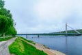 Lumberjacks Candle Bridge and the Kemijoki River in Rovaniemi