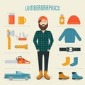 Lumberman Fashion Trend Infographics Elements