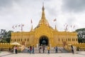 Lumbini Natural Park Buddhist Temple with Golden Building in Berastagi, Indonesia Royalty Free Stock Photo