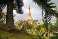 Lumbini Natural Park Buddhist Temple with Golden Building Royalty Free Stock Photo