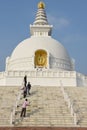 World Peace Pagoda at the monastic zone of Lumbini in Nepal