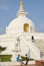 World Peace Pagoda at the monastic zone of Lumbini in Nepal