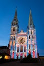 Lumiere light show at Chartres Cathedral Royalty Free Stock Photo