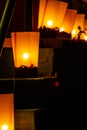 Luminaries glowing at night Royalty Free Stock Photo