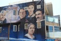 The Luminaries of Pantheism Mural by Levi Ponce painted on the side of a modern building in Venice Beach, California Royalty Free Stock Photo