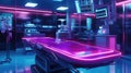 luminescence neon glow from the operating table data stream Royalty Free Stock Photo