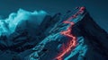 Luminescent Ascent: Guiding Path to Summit Splendor