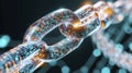 Luminescent Data Chain: Abstract 3D Render of Interlinked Code Links Royalty Free Stock Photo
