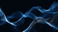 Luminescent Dot Cascade: 3D Curve in Blue & White