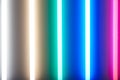 Luminescent lamps with various color of a luminescence. Energy Saving Technologies. Background Royalty Free Stock Photo