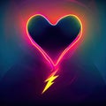 Luminescent reverberation. When the electric sparks of love collide, igniting a world of neon brilliance and undying