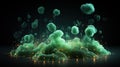 Luminescent Verdancy: Random Green Pointcloud Euphoria Royalty Free Stock Photo